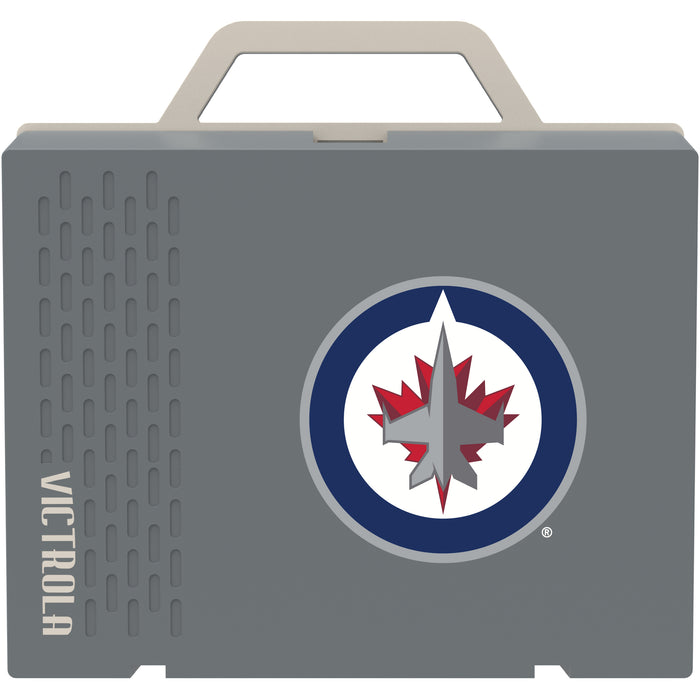 Victrola Re-Spin Sustainable Bluetooth Suitcase Record Player with Winnipeg Jets Primary Logo