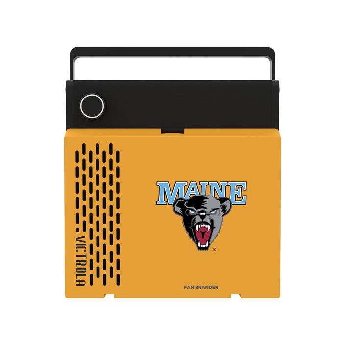 Victrola RevGo Record Player and Bluetooth Speaker with Maine Black Bears Primary Logo