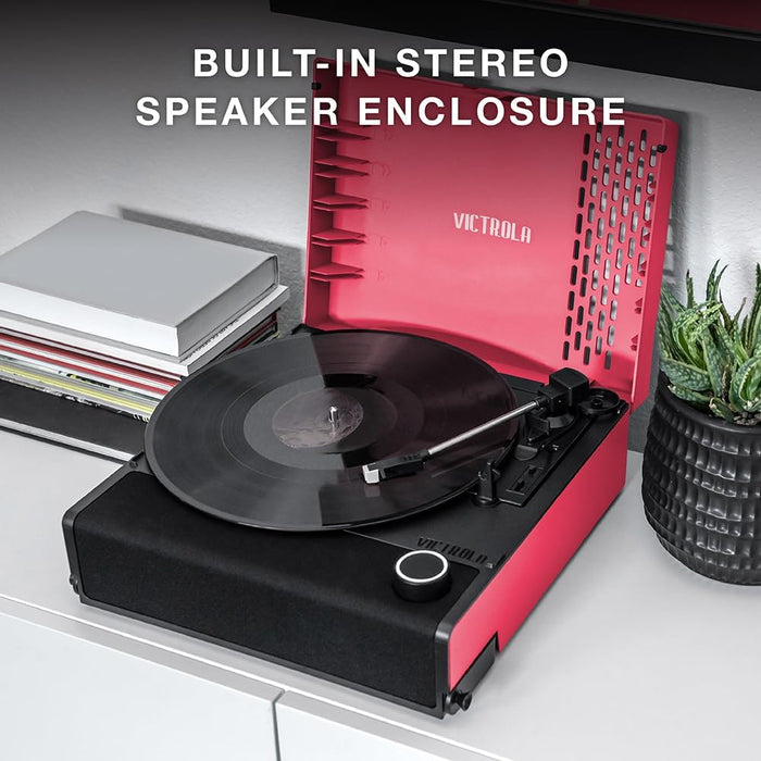 Victrola RevGo Record Player and Bluetooth Speaker with Northwestern Wildcats Primary Logo