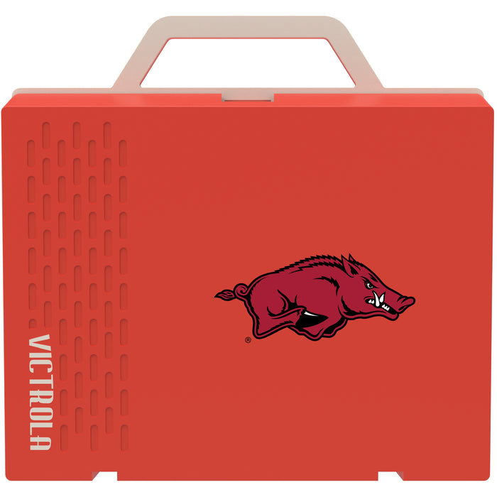 Victrola Re-Spin Sustainable Bluetooth Suitcase Record Player with Arkansas Razorbacks Primary Logo