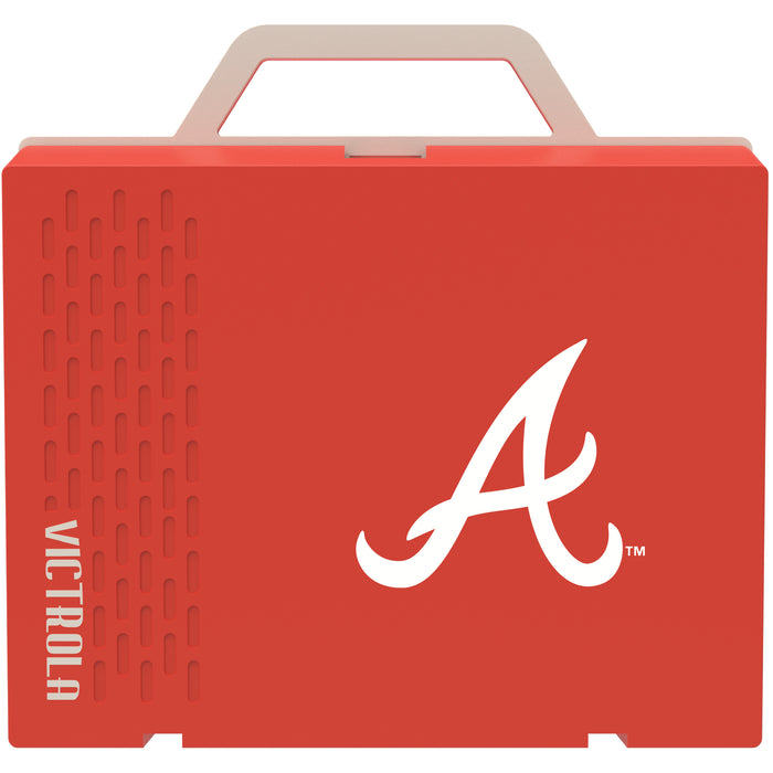 Victrola Re-Spin Sustainable Bluetooth Suitcase Record Player with Atlanta Braves Primary Logo