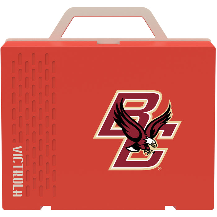 Victrola Re-Spin Sustainable Bluetooth Suitcase Record Player with Boston College Eagles Primary Logo