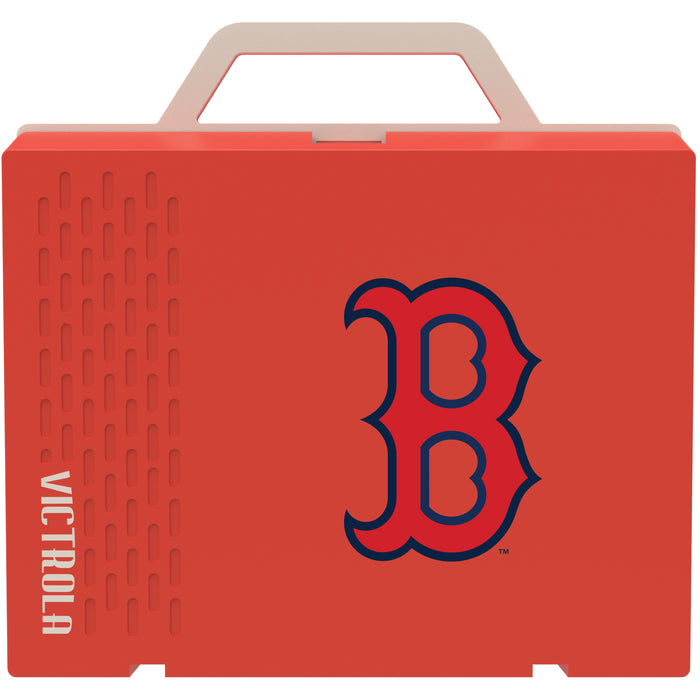 Victrola Re-Spin Sustainable Bluetooth Suitcase Record Player with Boston Red Sox Primary Logo