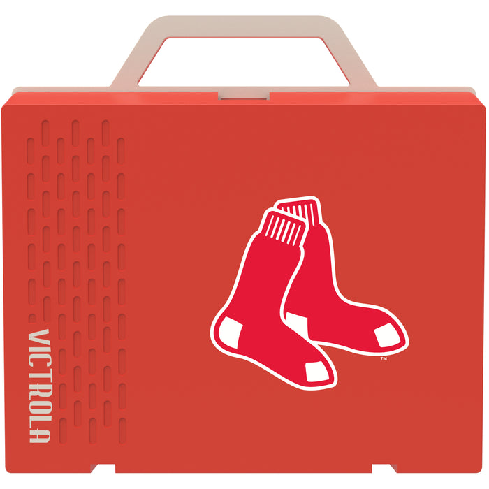 Victrola Re-Spin Sustainable Bluetooth Suitcase Record Player with Boston Red Sox Secondary Logo