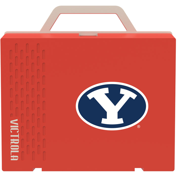 Victrola Re-Spin Sustainable Bluetooth Suitcase Record Player with Brigham Young Cougars Primary Logo