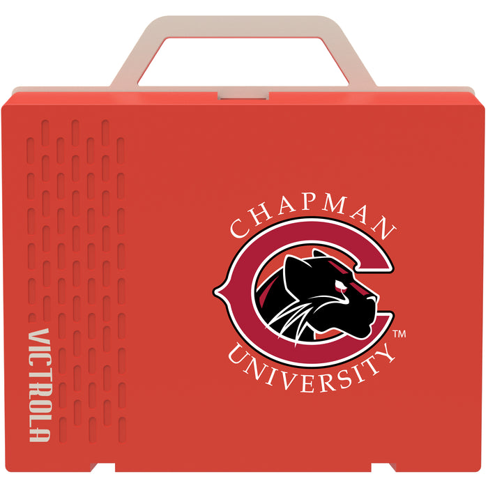 Victrola Re-Spin Sustainable Bluetooth Suitcase Record Player with Chapman Univ Panthers Primary Logo