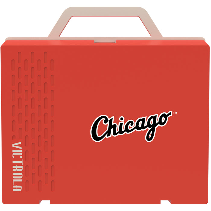 Victrola Re-Spin Sustainable Bluetooth Suitcase Record Player with Chicago White Sox Wordmark Logo