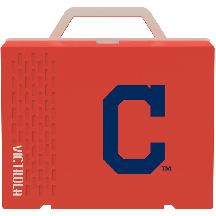 Victrola Re-Spin Sustainable Bluetooth Suitcase Record Player with Cleveland Indians Primary Logo