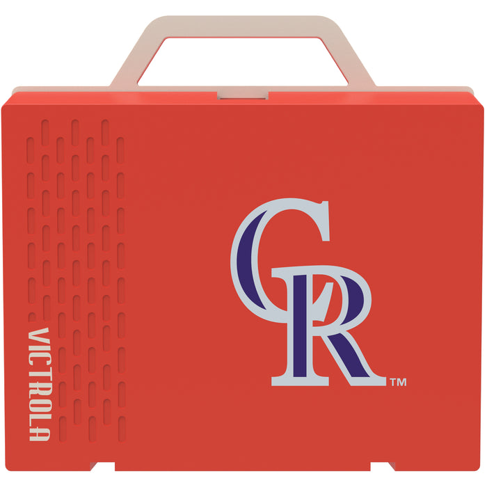Victrola Re-Spin Sustainable Bluetooth Suitcase Record Player with Colorado Rockies Primary Logo