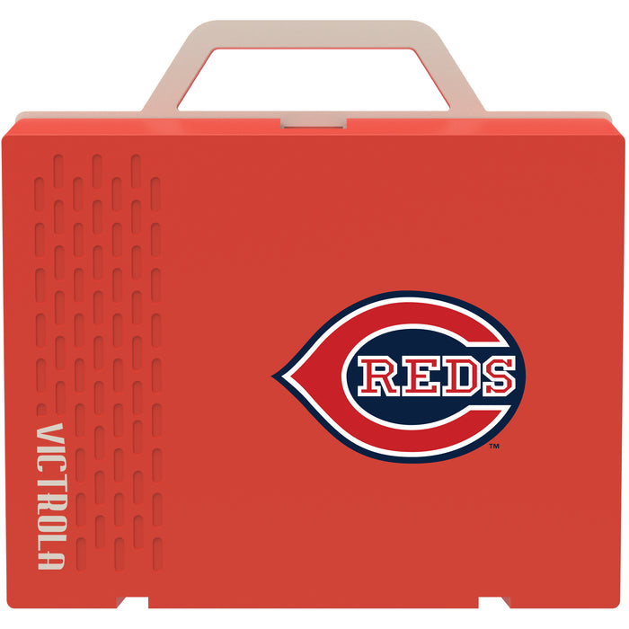 Victrola Re-Spin Sustainable Bluetooth Suitcase Record Player with Cincinnati Reds Primary Logo