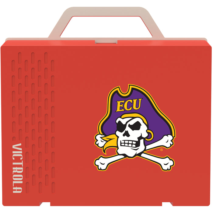 Victrola Re-Spin Sustainable Bluetooth Suitcase Record Player with East Carolina Pirates Primary Logo
