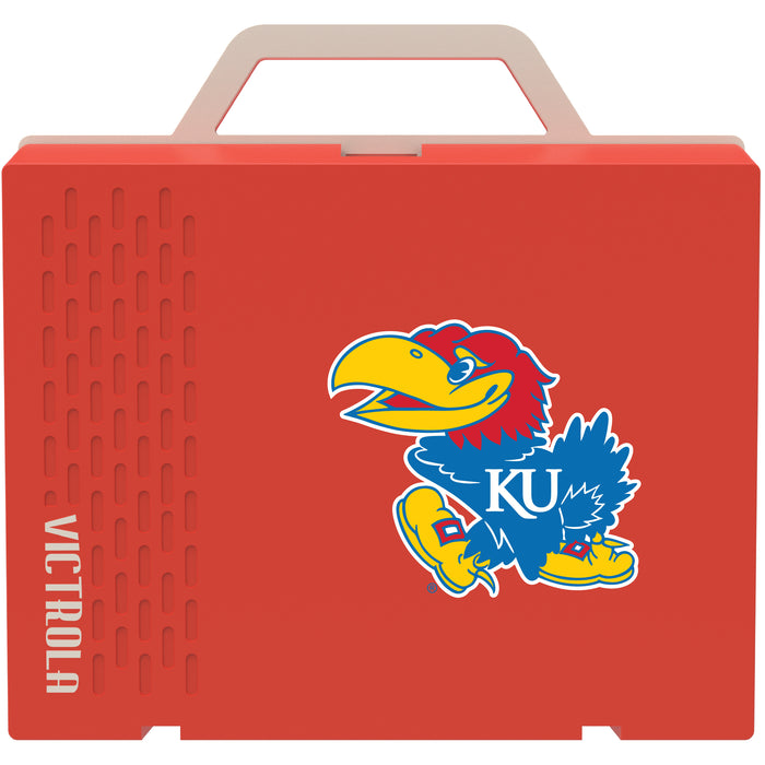Victrola Re-Spin Sustainable Bluetooth Suitcase Record Player with Kansas Jayhawks Primary Logo