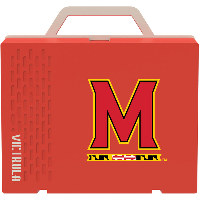 Victrola Re-Spin Sustainable Bluetooth Suitcase Record Player with Maryland Terrapins Primary Logo