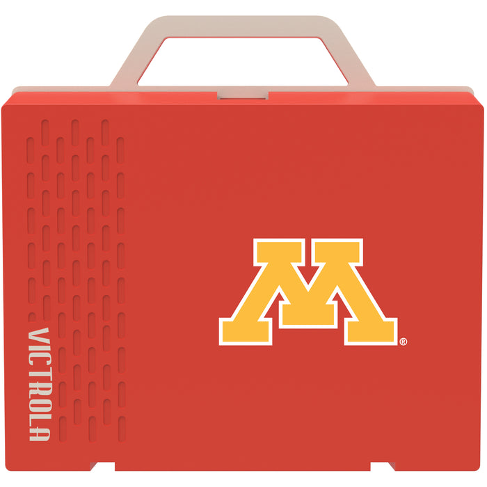 Victrola Re-Spin Sustainable Bluetooth Suitcase Record Player with Minnesota Golden Gophers Primary Logo