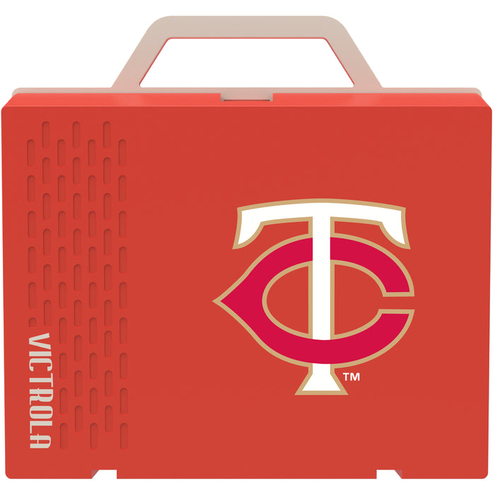Victrola Re-Spin Sustainable Bluetooth Suitcase Record Player with Minnesota Twins Secondary Logo