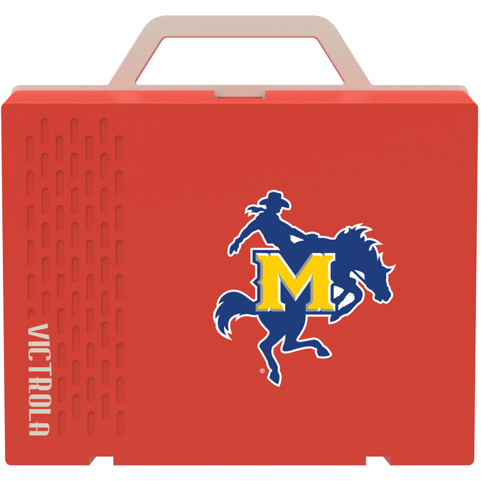 Victrola Re-Spin Sustainable Bluetooth Suitcase Record Player with McNeese State Cowboys Primary Logo