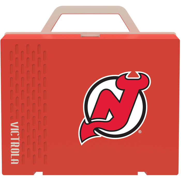 Victrola Re-Spin Sustainable Bluetooth Suitcase Record Player with New Jersey Devils Primary Logo