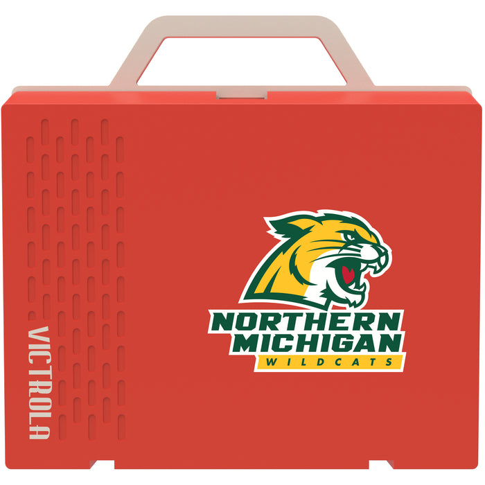 Victrola Re-Spin Sustainable Bluetooth Suitcase Record Player with Northern Michigan University Wildcats Primary Logo
