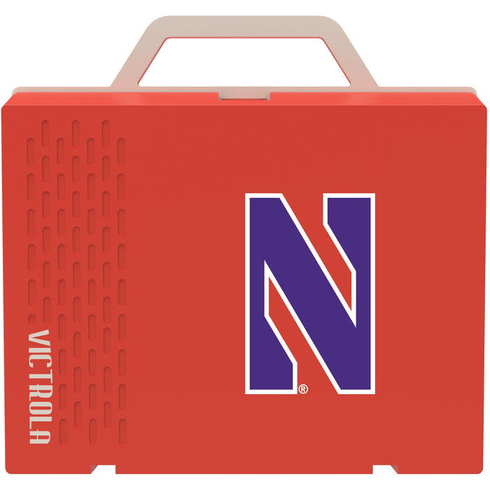 Victrola Re-Spin Sustainable Bluetooth Suitcase Record Player with Northwestern Wildcats Primary Logo