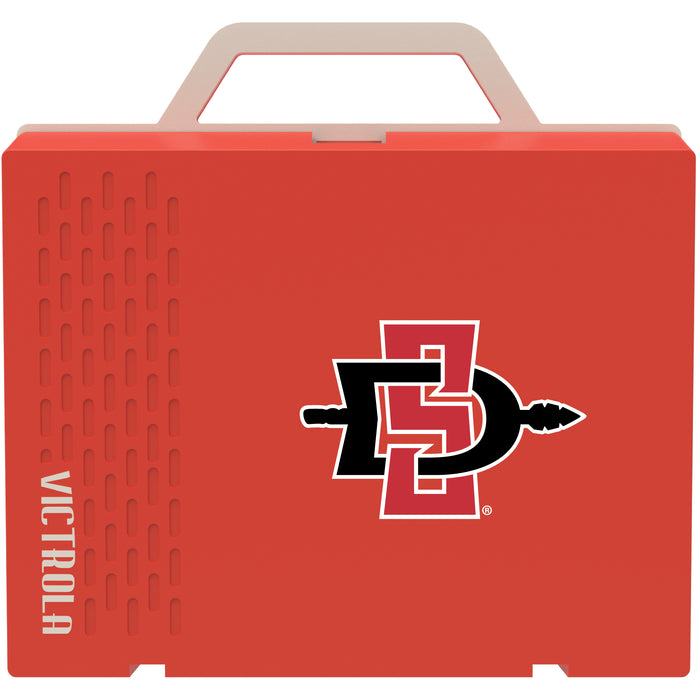 Victrola Re-Spin Sustainable Bluetooth Suitcase Record Player with San Diego State Aztecs Primary Logo