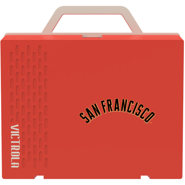 Victrola Re-Spin Sustainable Bluetooth Suitcase Record Player with San Francisco Giants Wordmark Logo