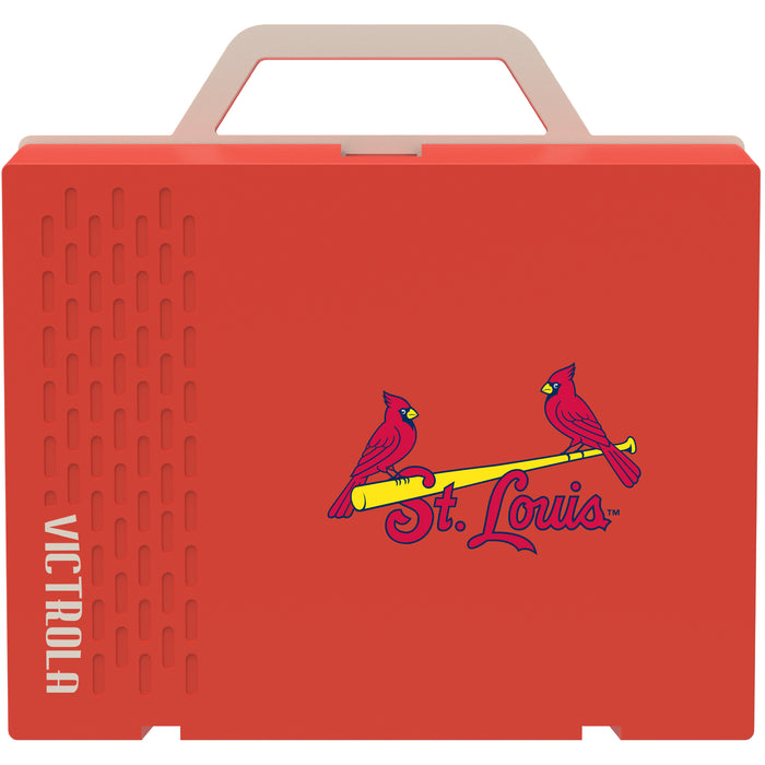 Victrola Re-Spin Sustainable Bluetooth Suitcase Record Player with St. Louis Cardinals Wordmark Logo