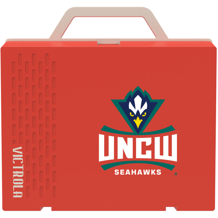 Victrola Re-Spin Sustainable Bluetooth Suitcase Record Player with UNC Wilmington Seahawks Primary Logo