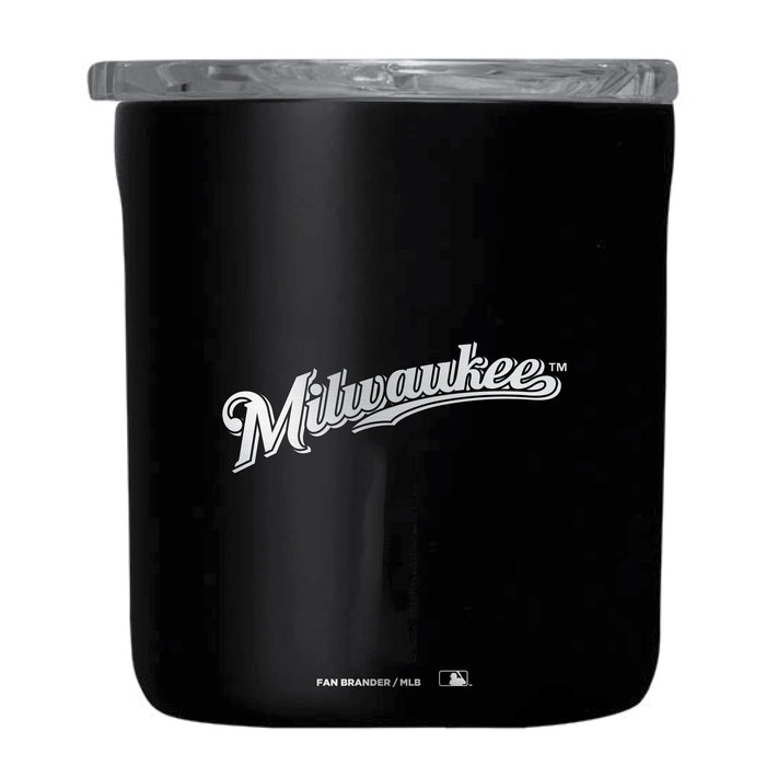 Corkcicle Insulated Buzz Cup with Milwaukee Brewers Etched Wordmark Logo
