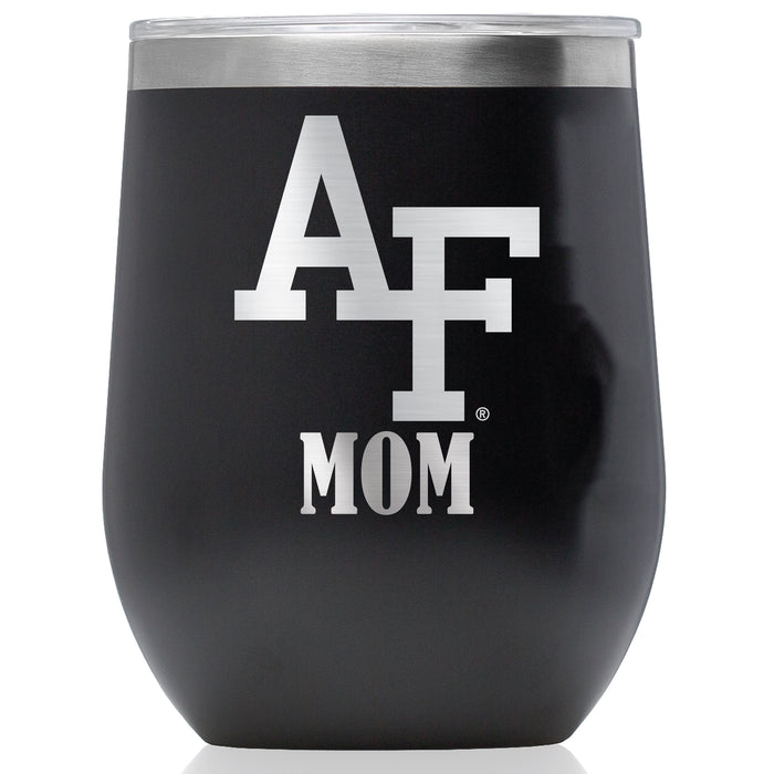 Corkcicle Stemless Wine Glass with Airforce Falcons Mom Primary Logo