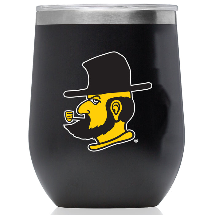 Corkcicle Stemless Wine Glass with Appalachian State Mountaineers Secondary Logo