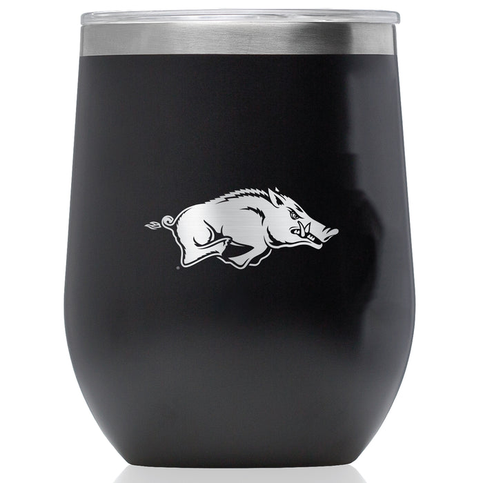 Corkcicle Stemless Wine Glass with Arkansas Razorbacks Primary Logo