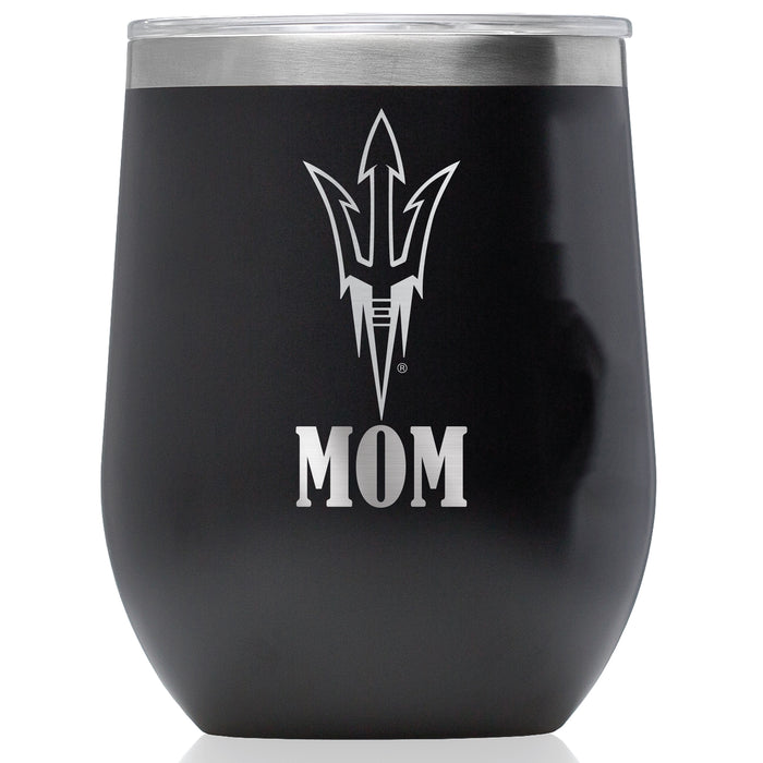 Corkcicle Stemless Wine Glass with Arizona State Sun Devils Mom Primary Logo