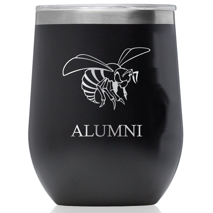 Corkcicle Stemless Wine Glass with Alabama State Hornets Alumnit Primary Logo