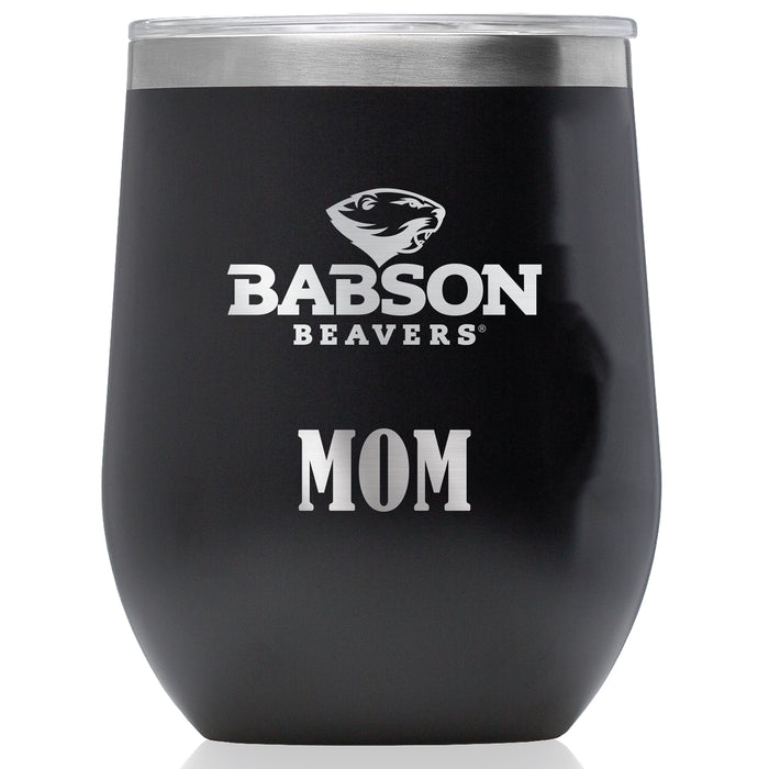 Corkcicle Stemless Wine Glass with Babson University Mom Primary Logo