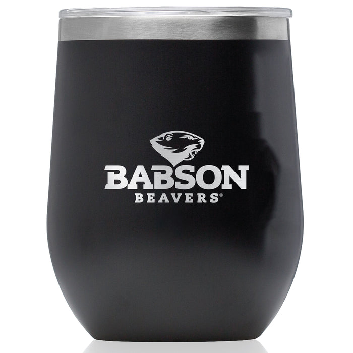 Corkcicle Stemless Wine Glass with Babson University Primary Logo