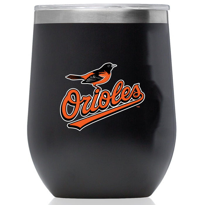 Corkcicle Stemless Wine Glass with Baltimore Orioles Secondary Logo