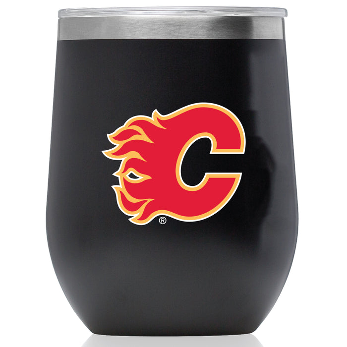 Corkcicle Stemless Wine Glass with Calgary Flames Primary Logo