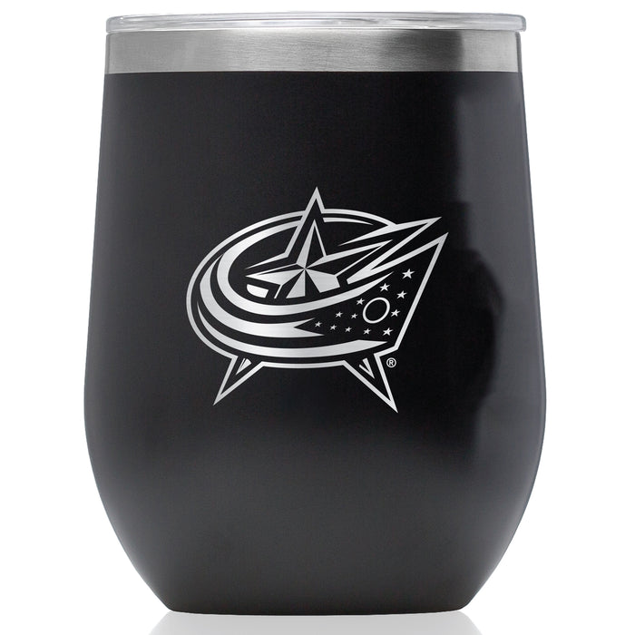 Corkcicle Stemless Wine Glass with Columbus Blue Jackets Primary Logo