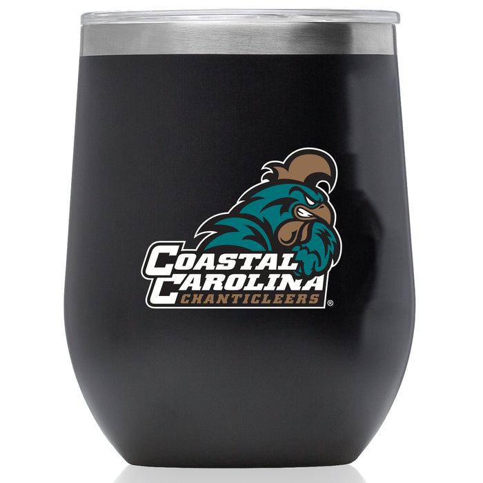 Corkcicle Stemless Wine Glass with Coastal Carolina Univ Chanticleers Secondary Logo