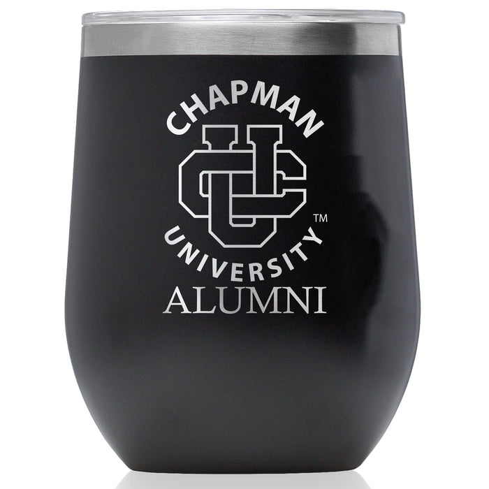 Corkcicle Stemless Wine Glass with Chapman Univ Panthers Alumnit Primary Logo