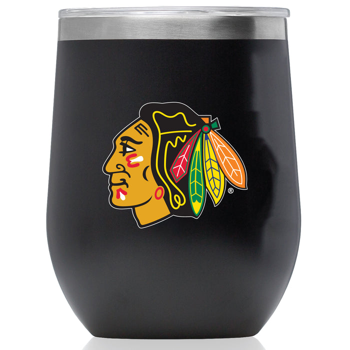 Corkcicle Stemless Wine Glass with Chicago Blackhawks Primary Logo