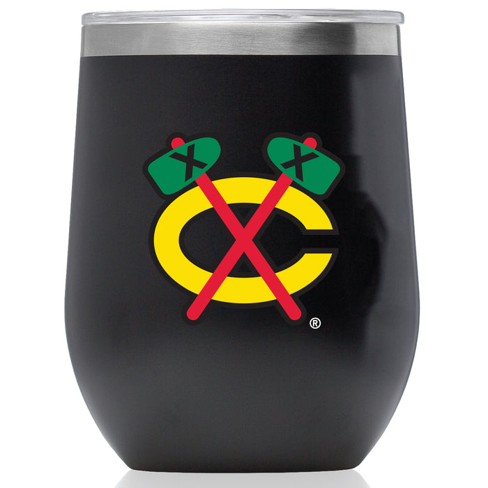 Corkcicle Stemless Wine Glass with Chicago Blackhawks Secondary Logo