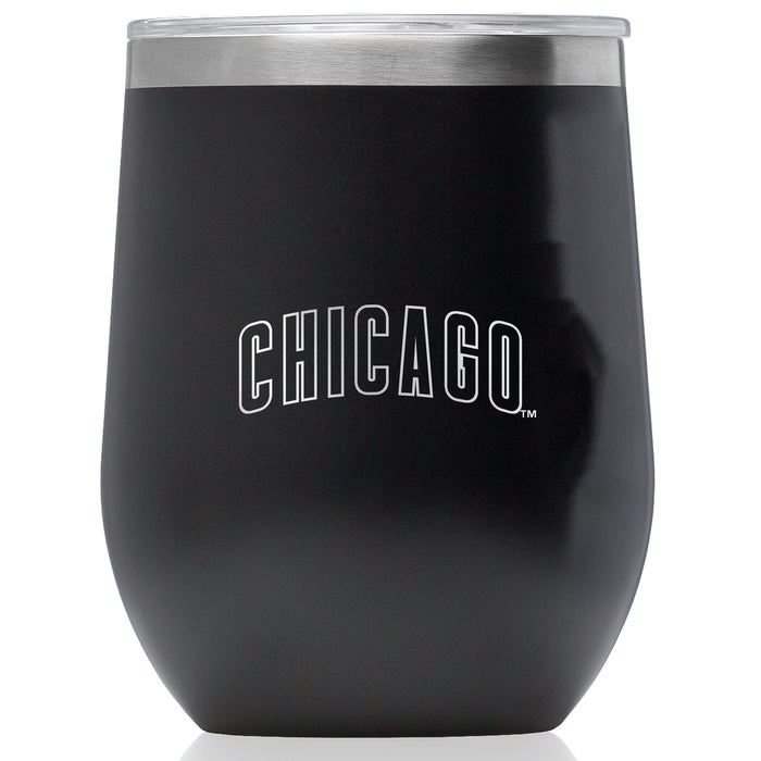 Corkcicle Stemless Wine Glass with Chicago Cubs Wordmark Etched Logo
