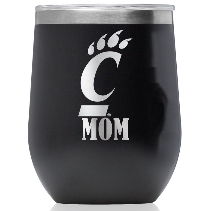Corkcicle Stemless Wine Glass with Cincinnati Bearcats Mom Primary Logo