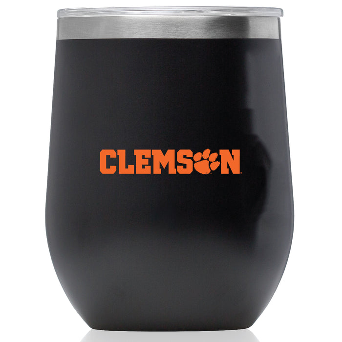 Corkcicle Stemless Wine Glass with Clemson Tigers Secondary Logo