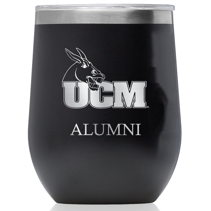 Corkcicle Stemless Wine Glass with Central Missouri Mules Alumnit Primary Logo