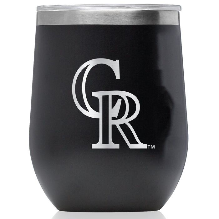 Corkcicle Stemless Wine Glass with Colorado Rockies Primary Logo