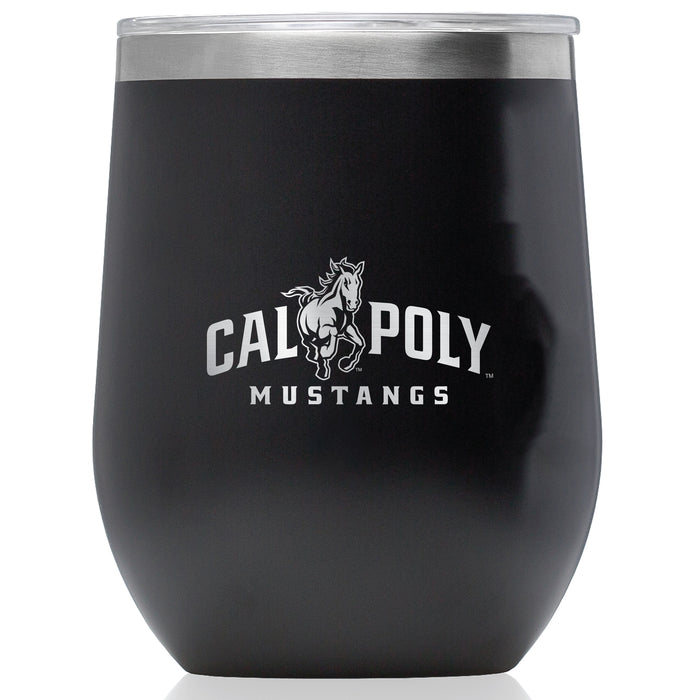 Corkcicle Stemless Wine Glass with Cal Poly Mustangs Primary Logo