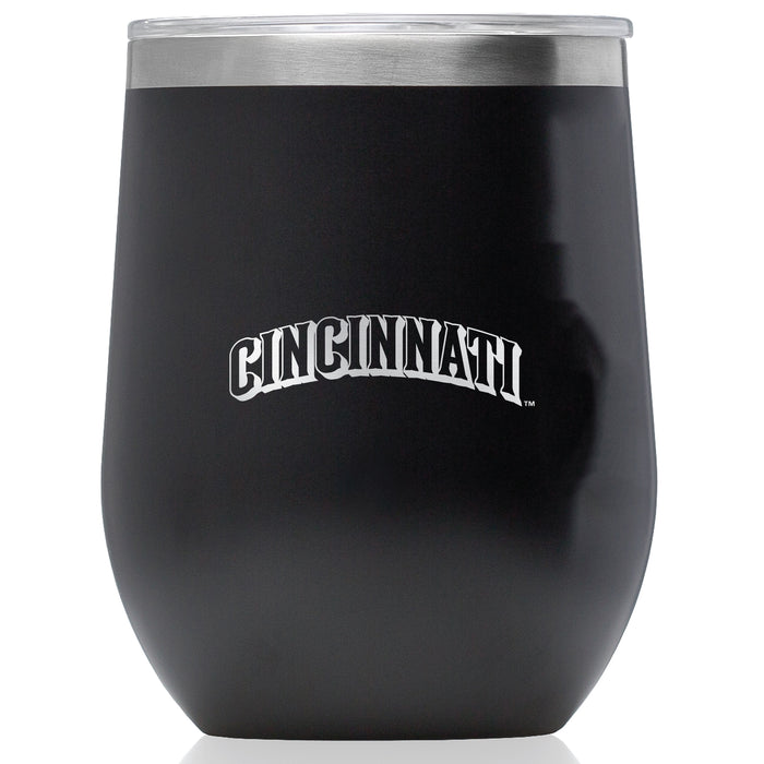 Corkcicle Stemless Wine Glass with Cincinnati Reds Wordmark Etched Logo