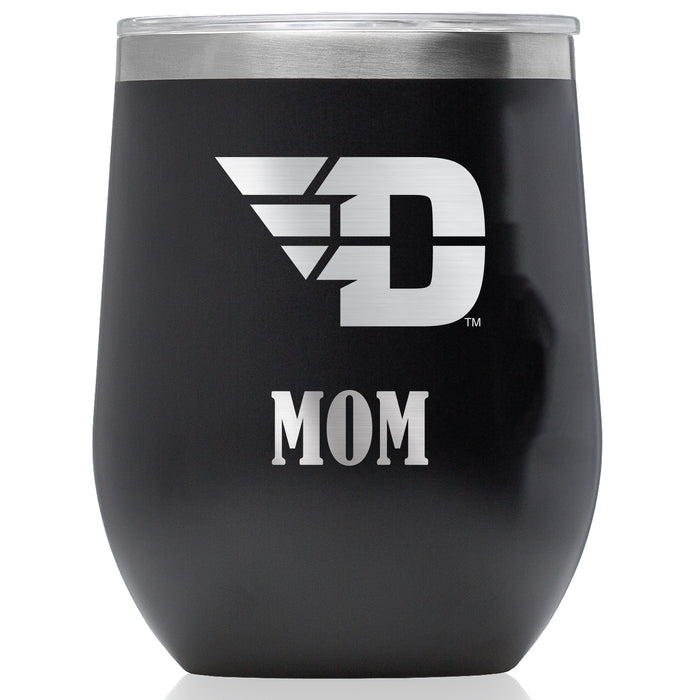 Corkcicle Stemless Wine Glass with Dayton Flyers Mom Primary Logo